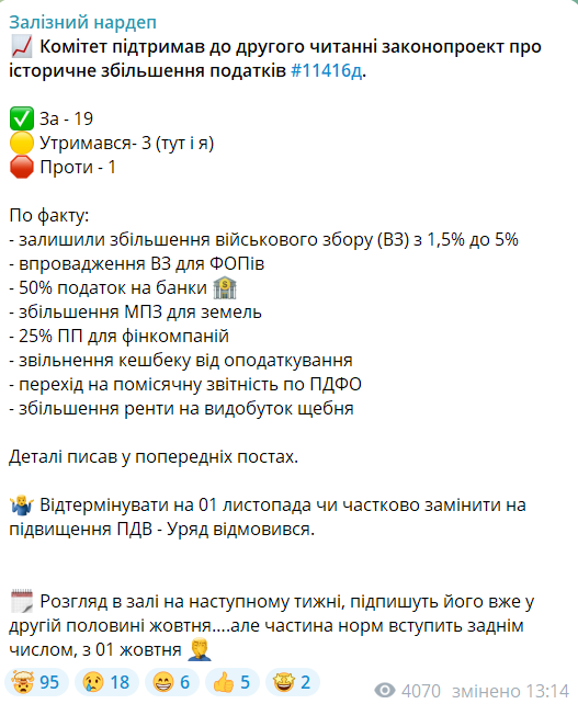 Оновлений план підвищення податків в Україні