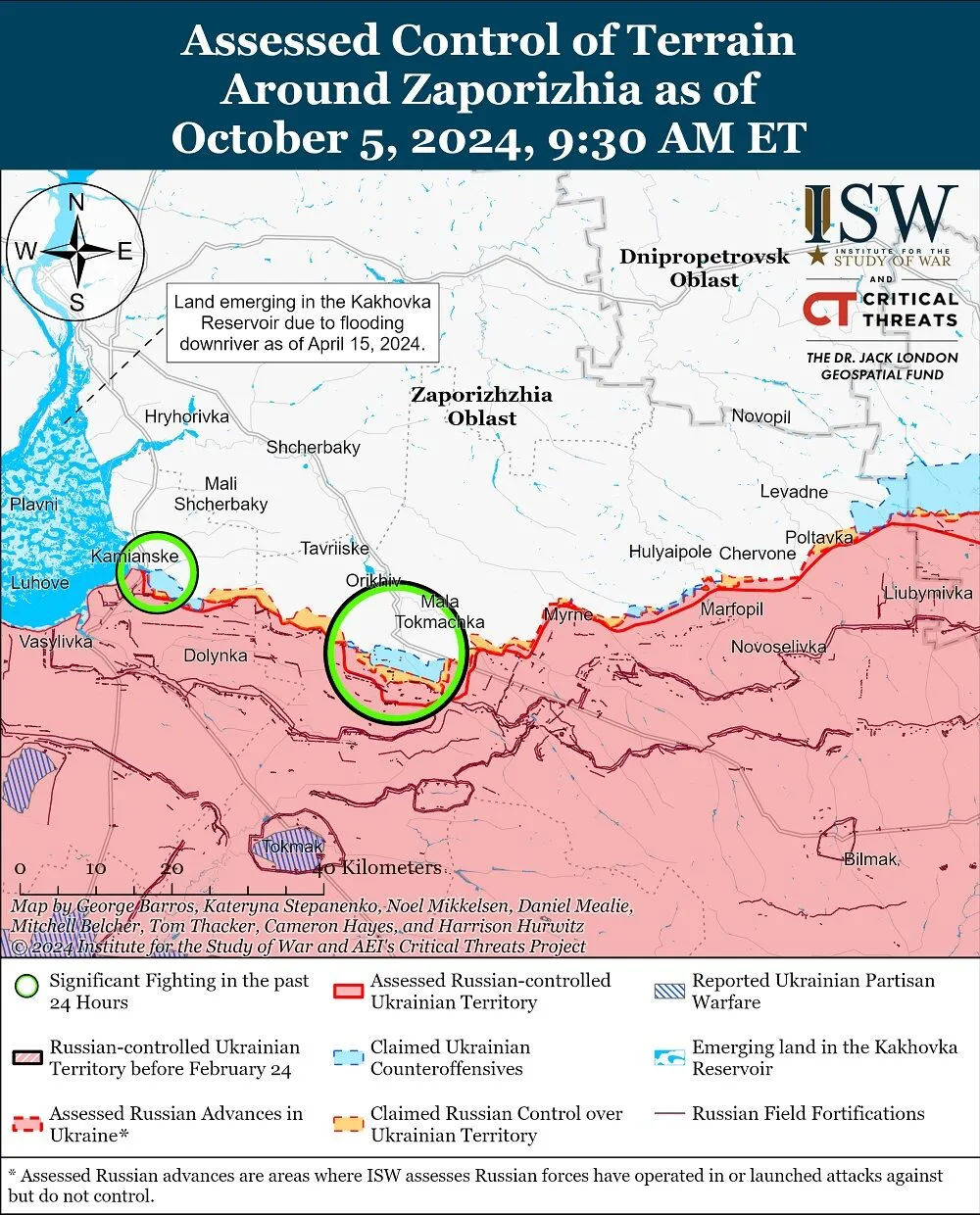 ISW: армия РФ пытается наступать в Харьковской области, однако подтвержденных изменений линии фронта нет. Карта