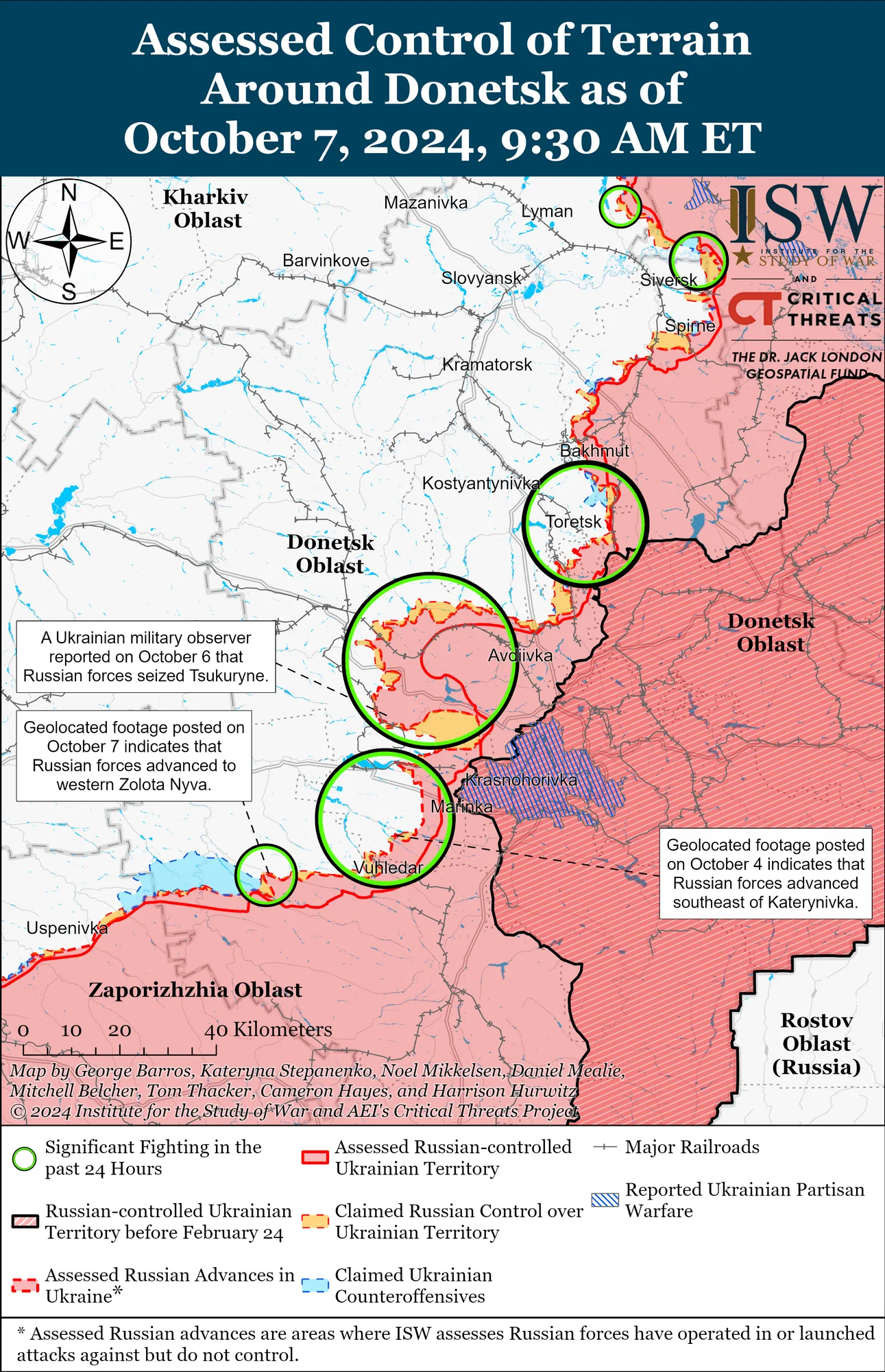 Карта боевых действий на Донетчине