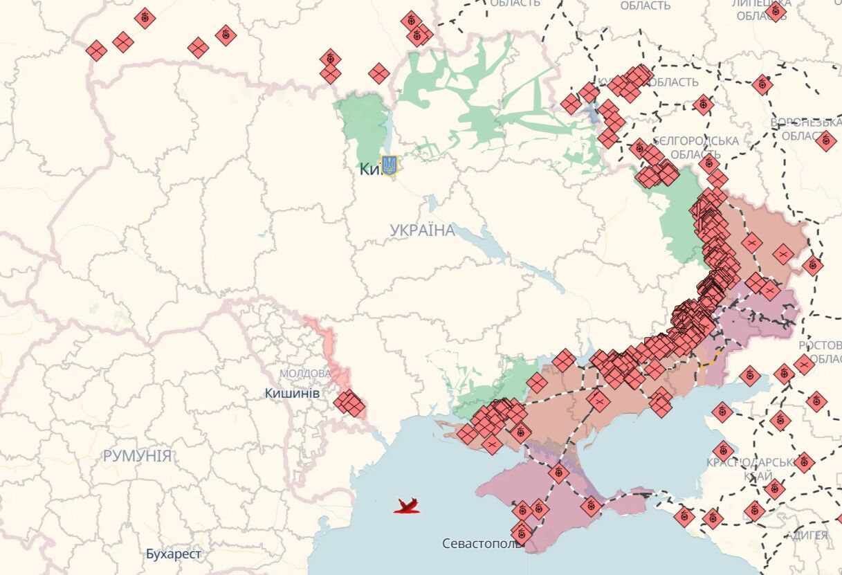 За добу на фронті відбулося 170 бойових зіткнень: у Генштабі розповіли, де намагається прорватися ворог. Карта