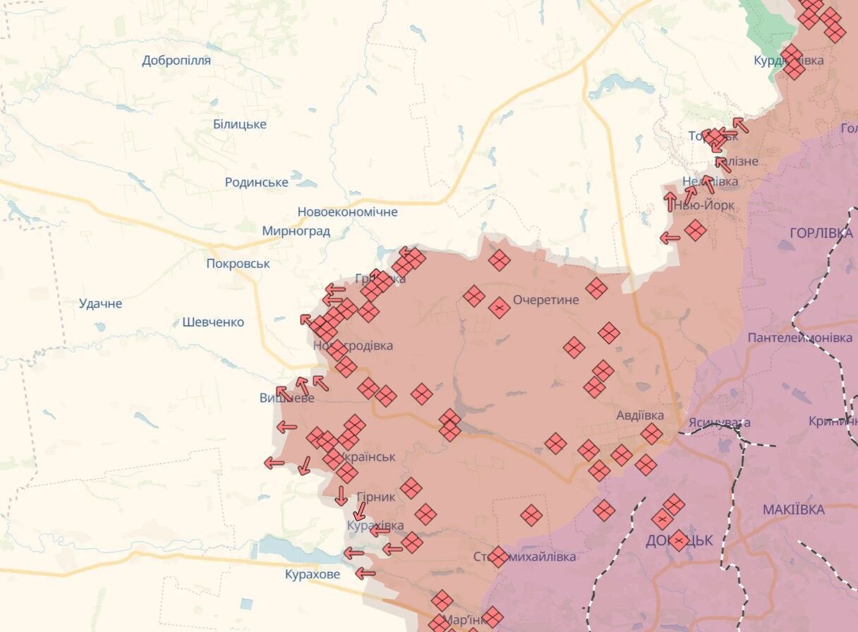 За добу на фронті відбулося 170 бойових зіткнень: у Генштабі розповіли, де намагається прорватися ворог. Карта