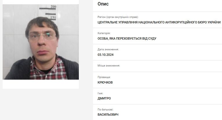 НАБУ оголосило у розшук колишнього народного депутата Крючкова: у чому його звинувачують