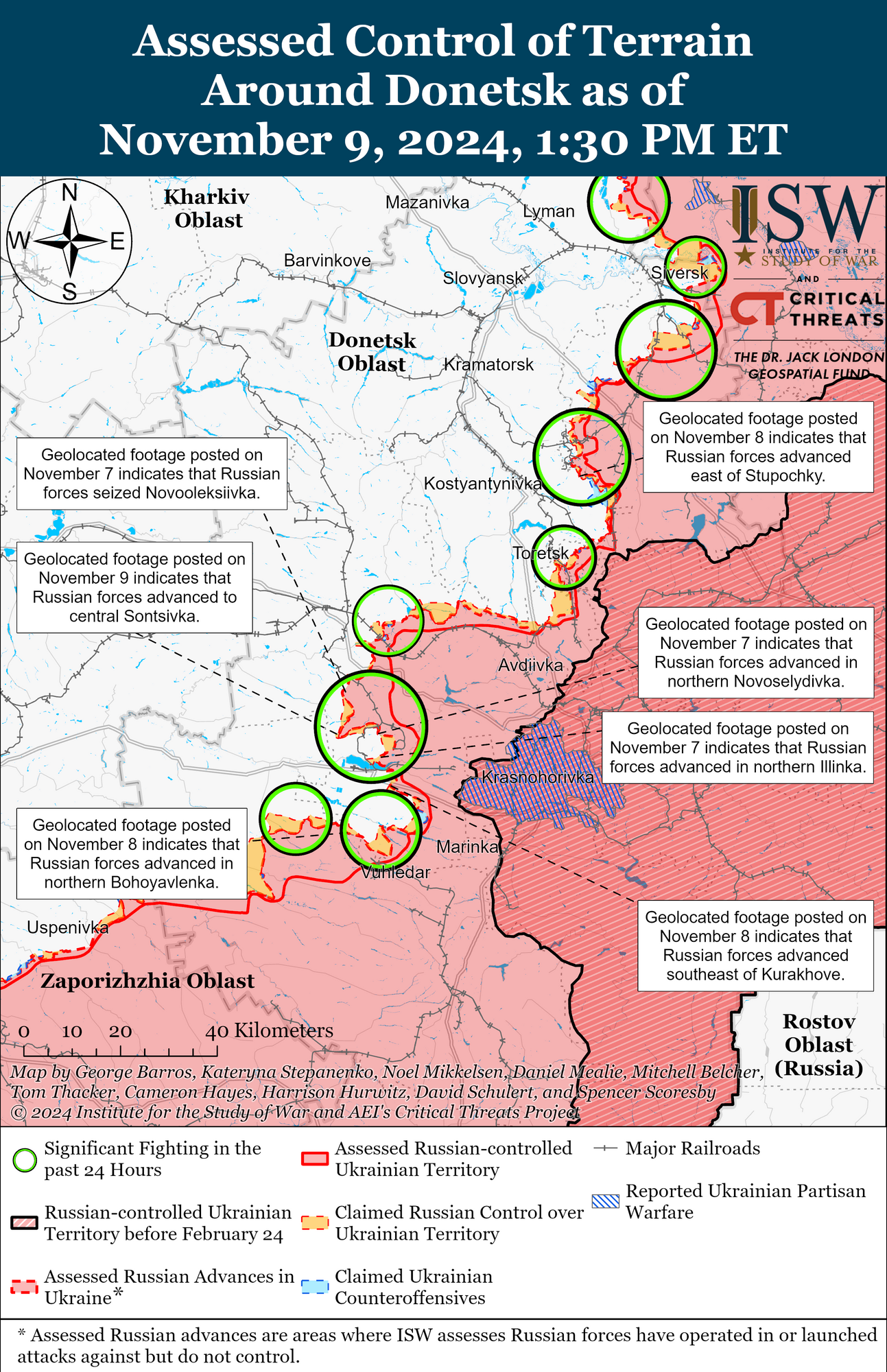 У ЗСУ є успіхи під Сіверськом і Покровськом, окупанти просунулися на кількох напрямках: карти ISW