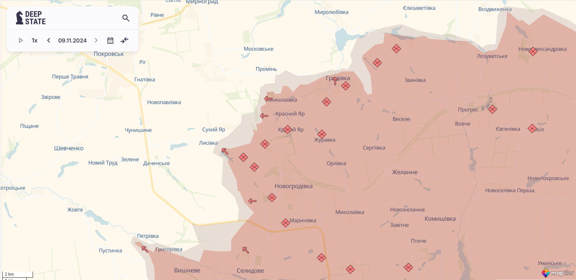 Генштаб: ворог активний під Кураховим і Покровськом, тривають гарячі бої на Курщині 