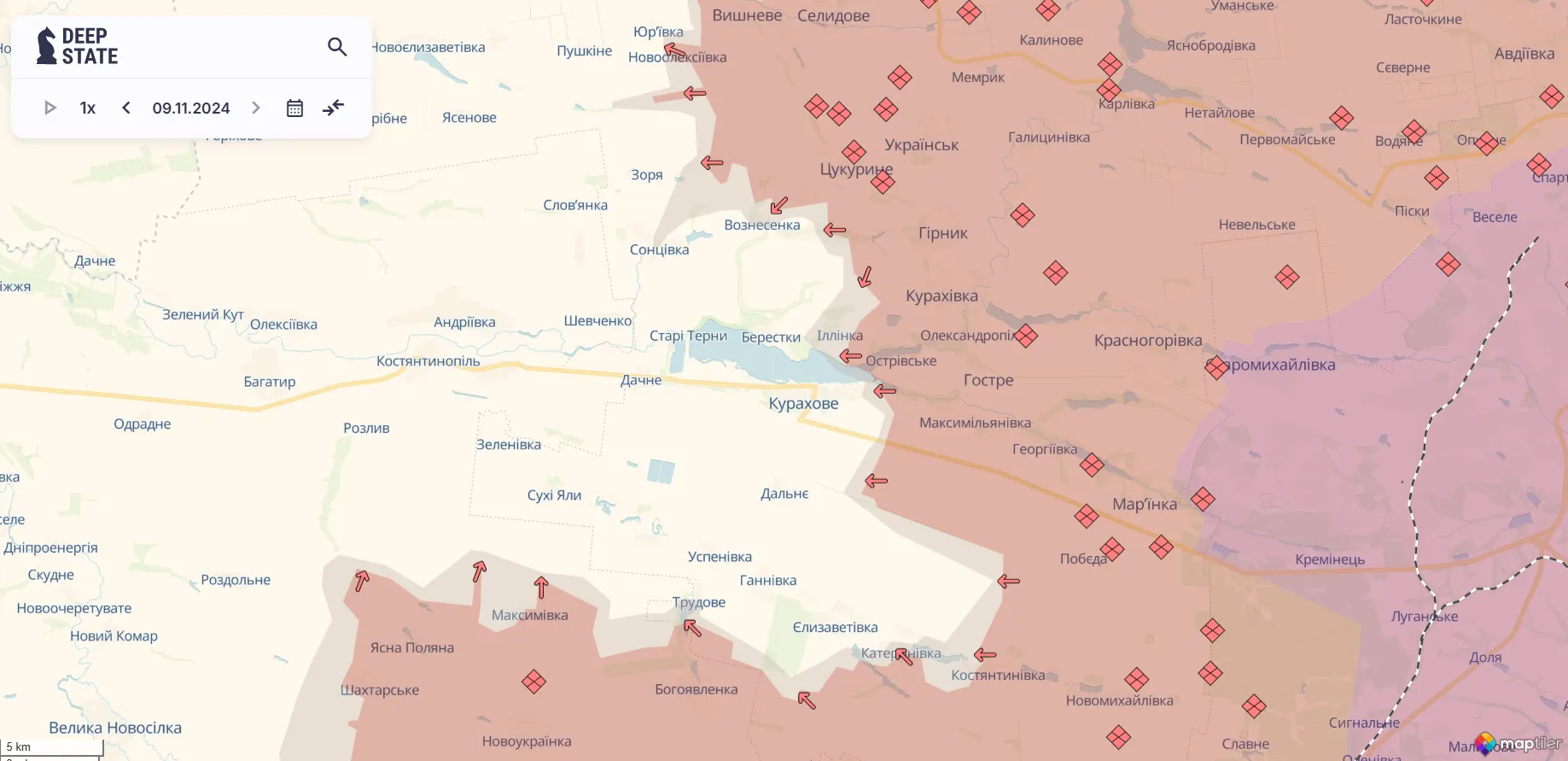 Генштаб: ворог активний під Кураховим і Покровськом, тривають гарячі бої на Курщині 