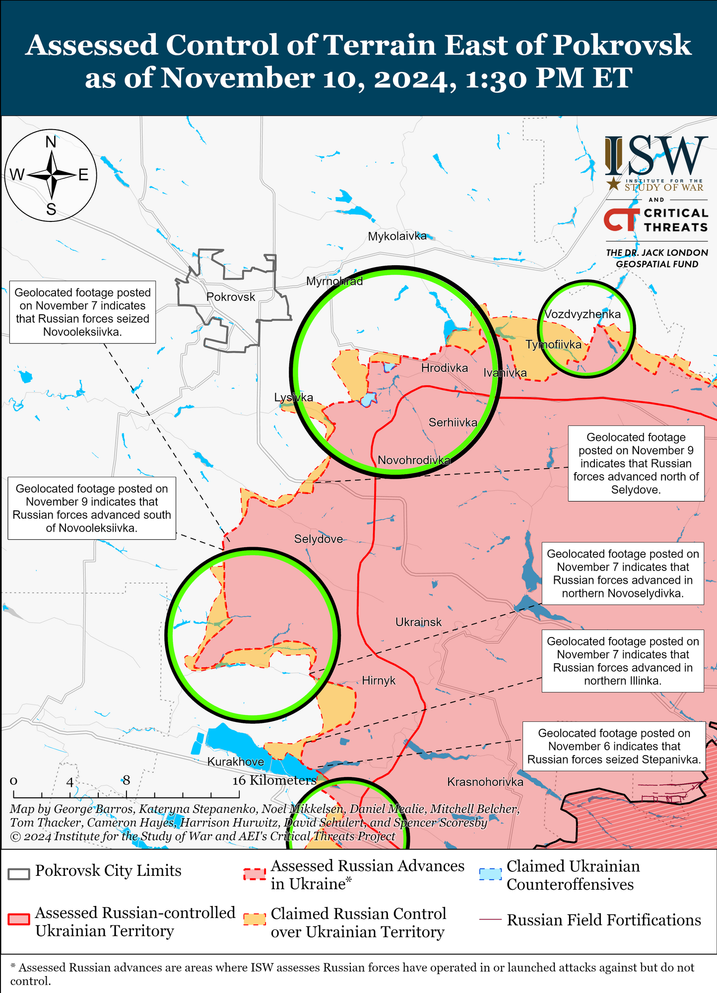 Покровськ на карті бойових дій