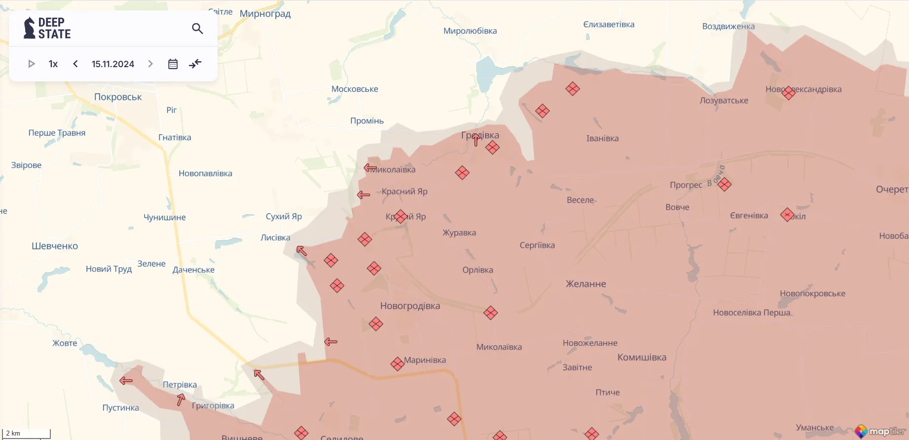 У Генштабі назвали два напрямки фронту, де російські війська найактивніші: на які міста націлився ворог. Карта 