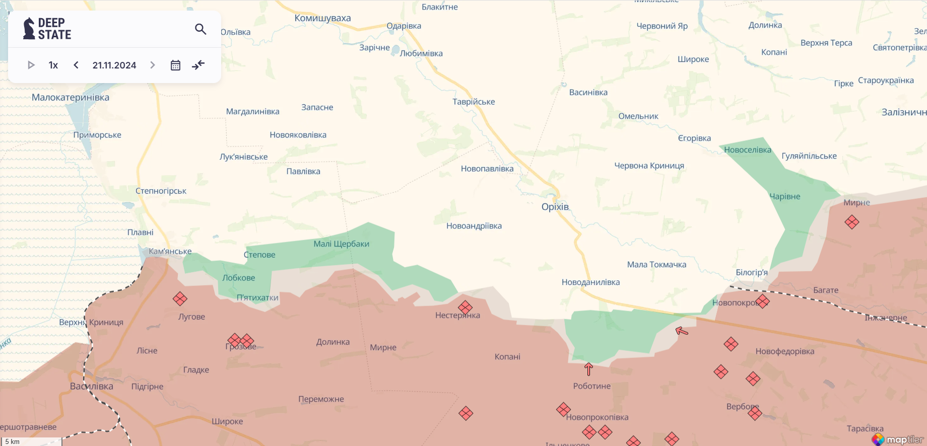 За добу на фронті відбулось 190 бойових зіткнень: у Генштабі розповіли, де намагається прорватися ворог. Карта