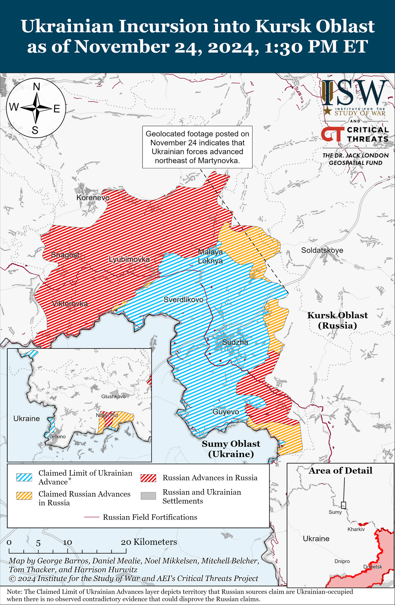 ISW: на Курщині мають просування як російські, так і українські війська. Карта