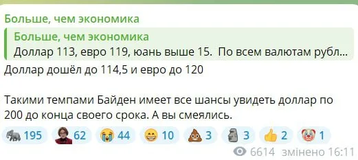 Росіяни готуються до 120 рублів за долар