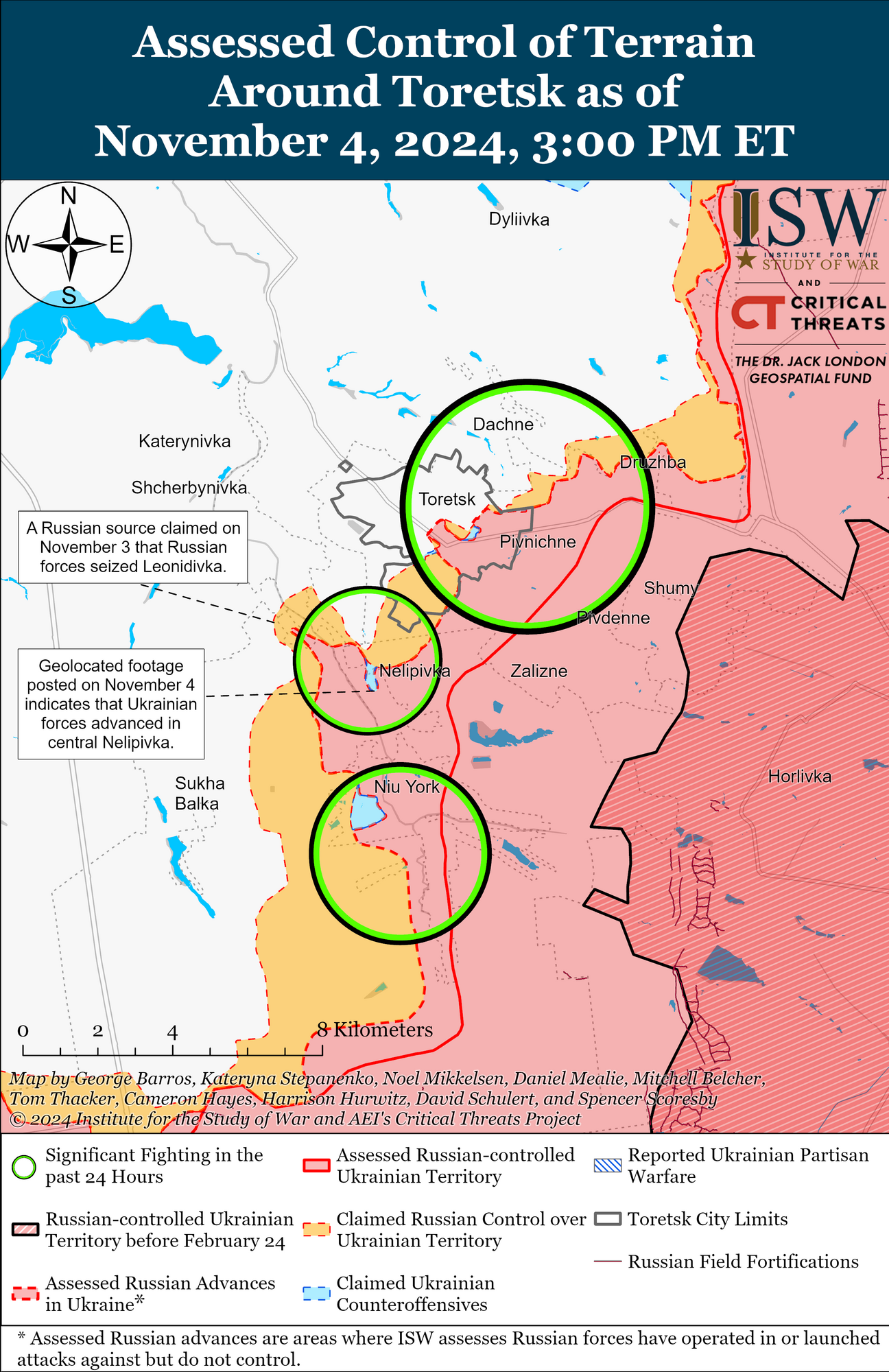 Оккупанты продвинулись в районе Торецка, в направлении Курахово и Покровска: анализ ISW