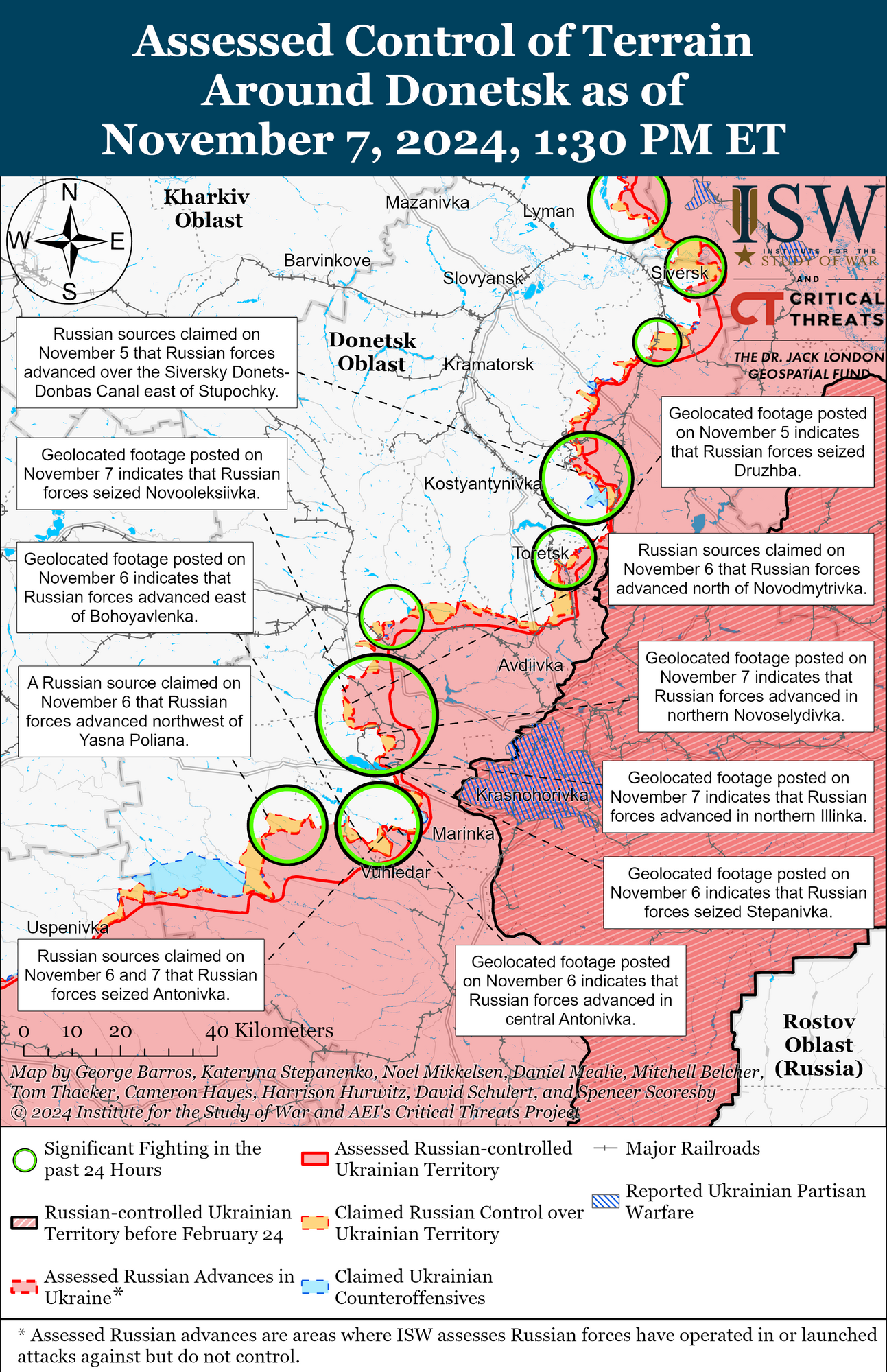 Карта бойових дій на Донеччині