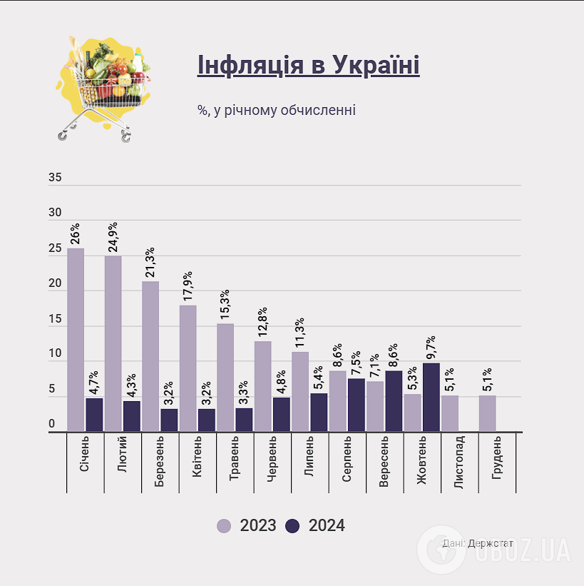 Как выросли цены в Украине: инфляция 2024