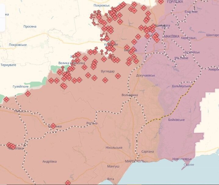 На Курахівському напрямку відбито понад 50 атак: у Генштабі розповіли, де проводить штурми ворог. Карта