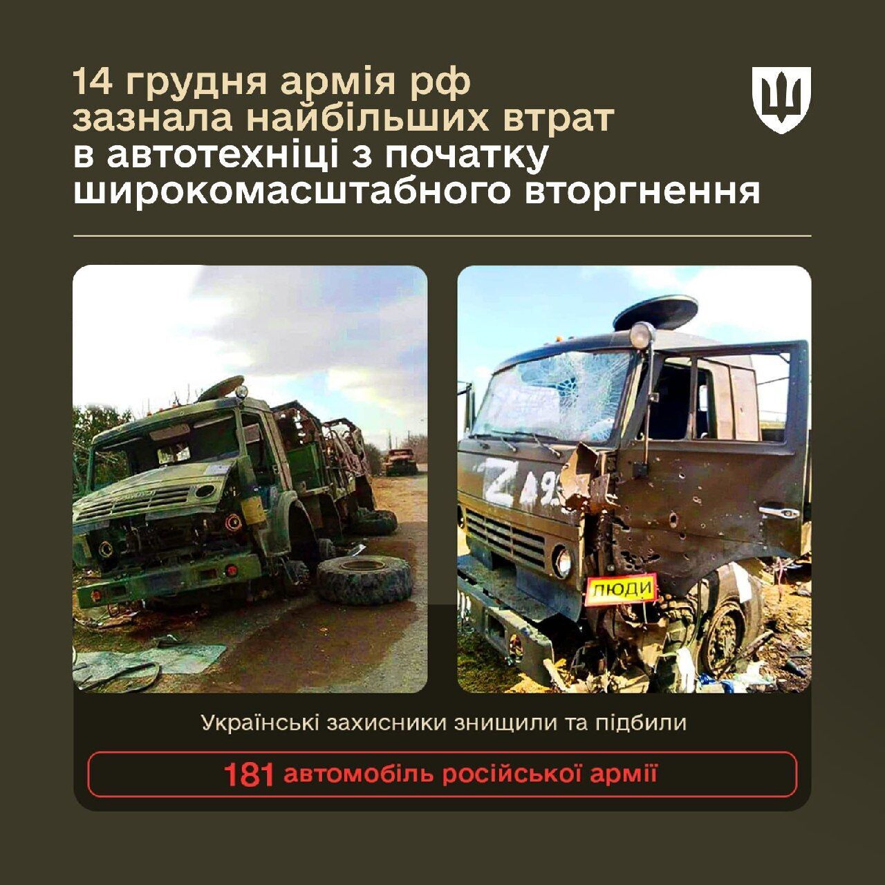 Рекорд с начала широкомасштабного вторжения: Силы обороны обезвредили самое большое количество автотехники РФ за сутки