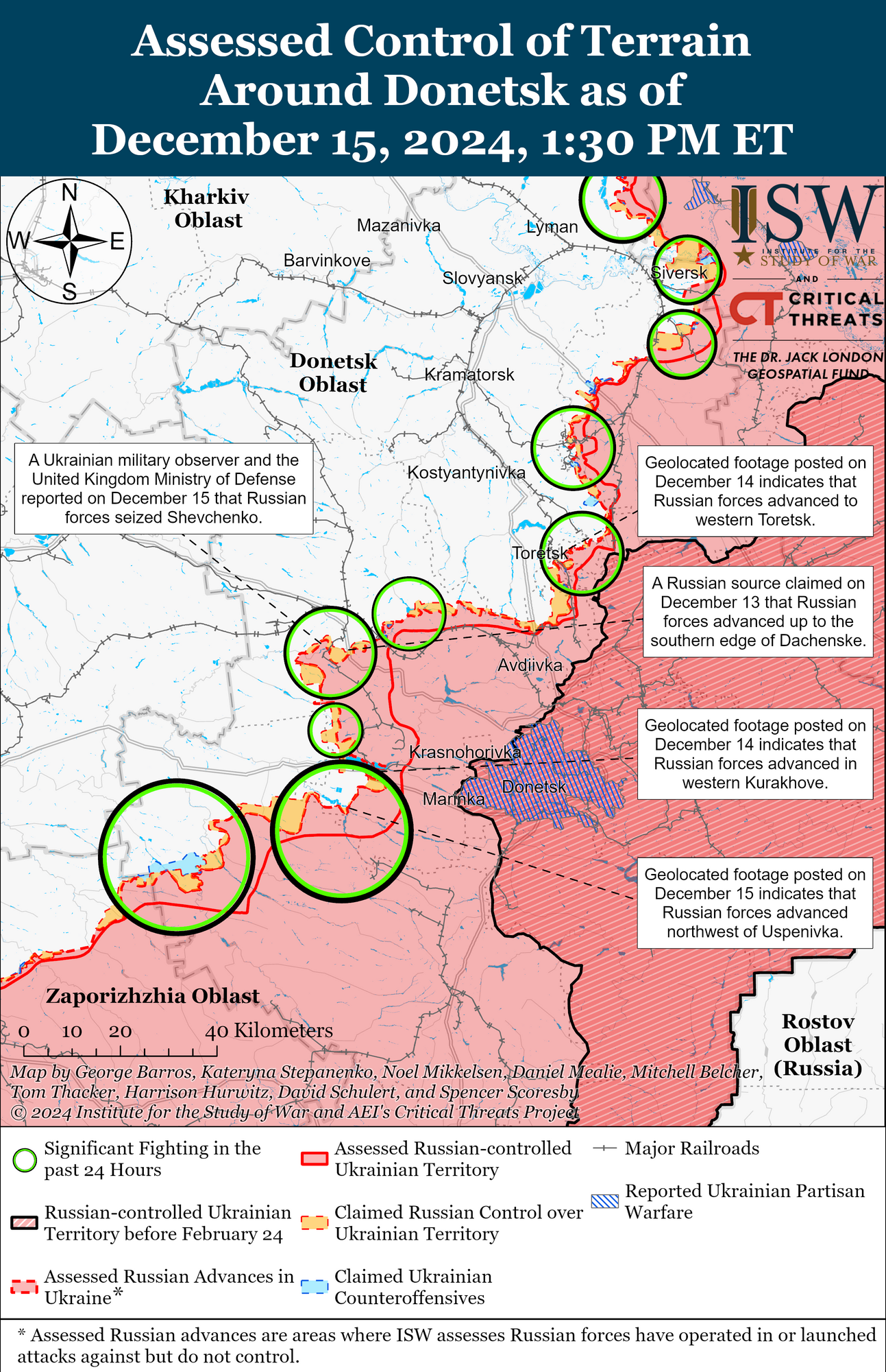 Російські війська просунулися в районах Сіверська, Торецька, Покровська та Вугледара: в ISW оцінили ситуацію. Карта 