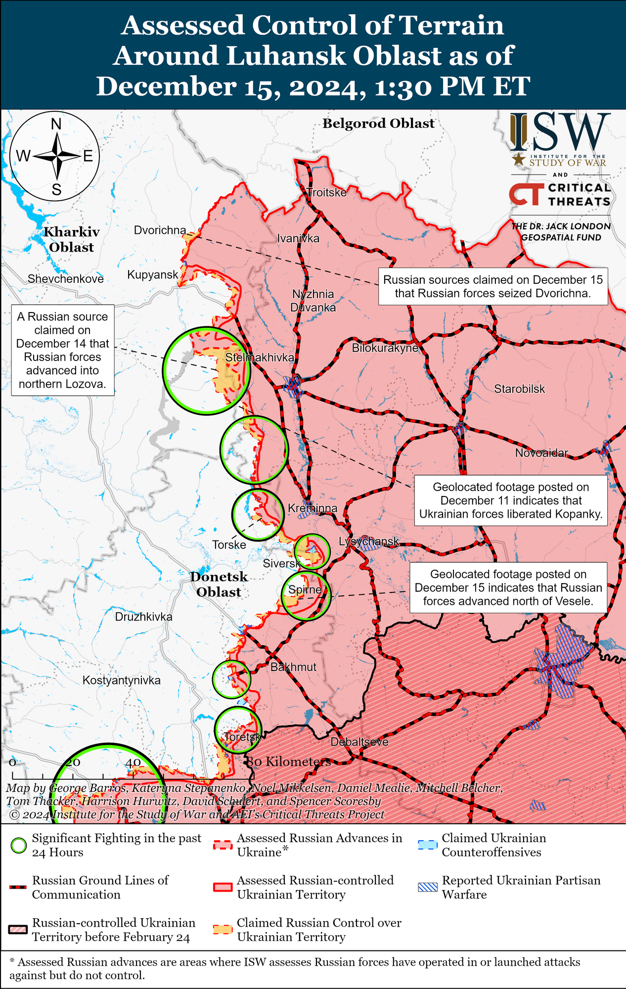 Окупанти провели механізовану атаку в напрямку Сіверська: в ISW пояснили, про що це свідчить. Карта