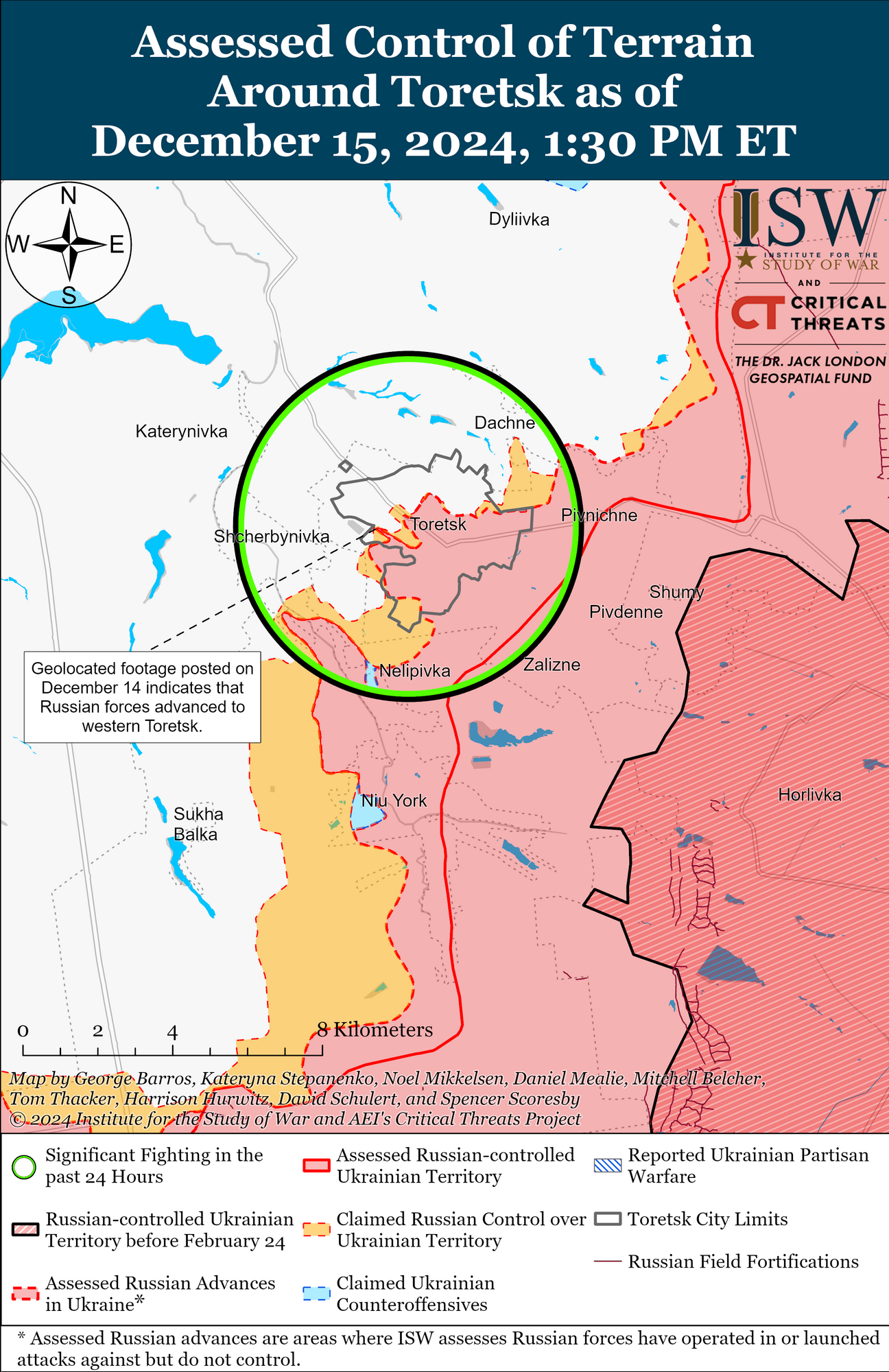 Російські війська просунулися в районах Сіверська, Торецька, Покровська та Вугледара: в ISW оцінили ситуацію. Карта 