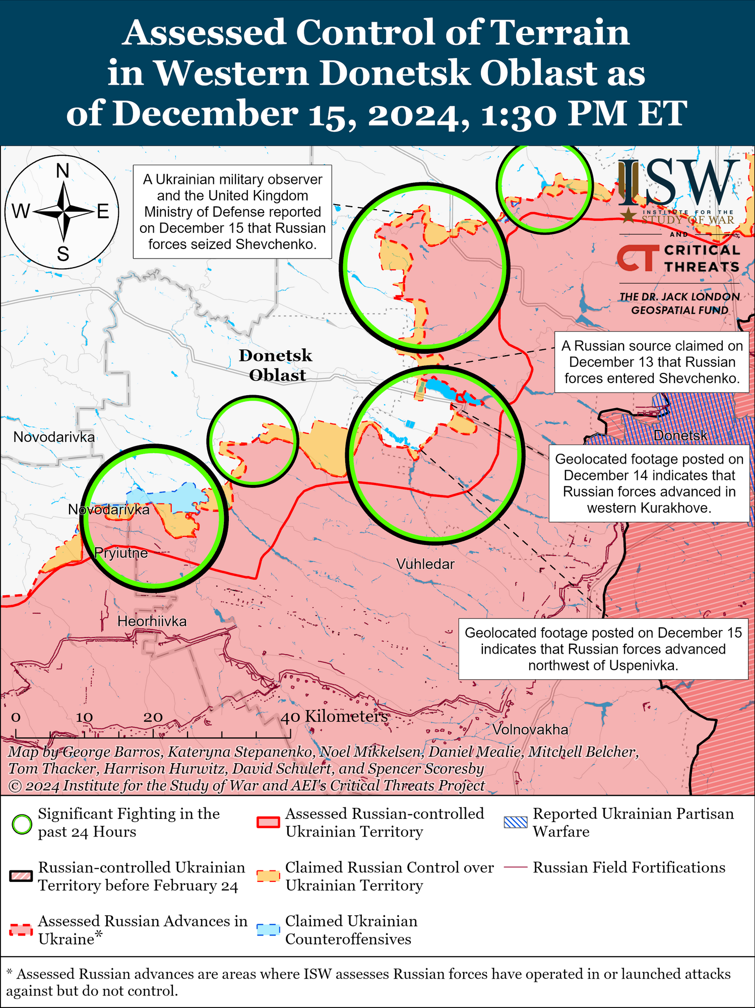 Російські війська просунулися в районах Сіверська, Торецька, Покровська та Вугледара: в ISW оцінили ситуацію. Карта 