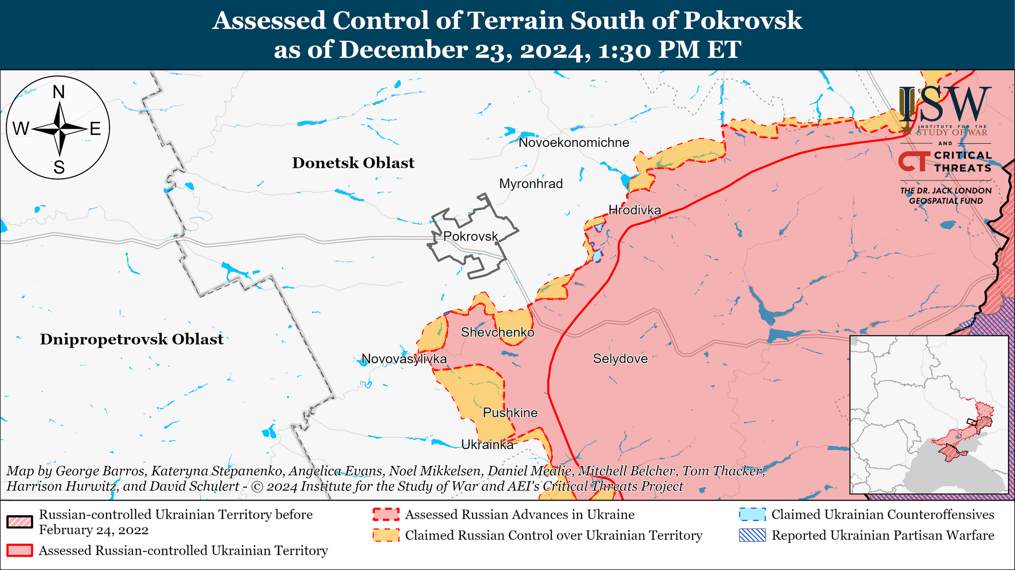 Оккупанты продвинулись к югу от Покровска: в ISW раскрыли замысел врага и оценили риски для города