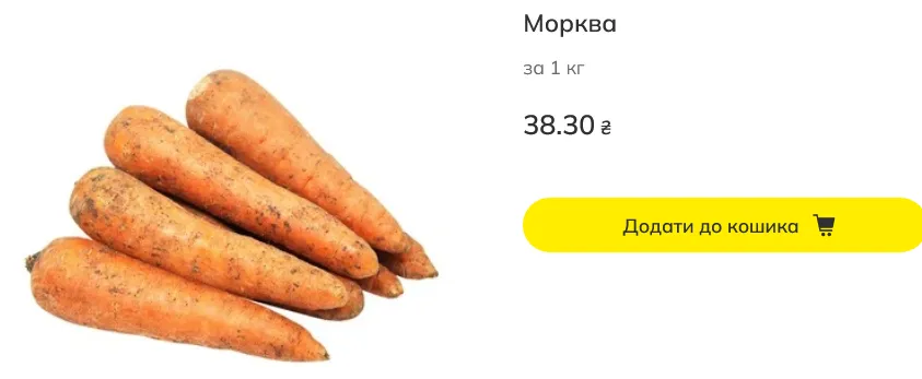 Вартість моркви в Megamarket