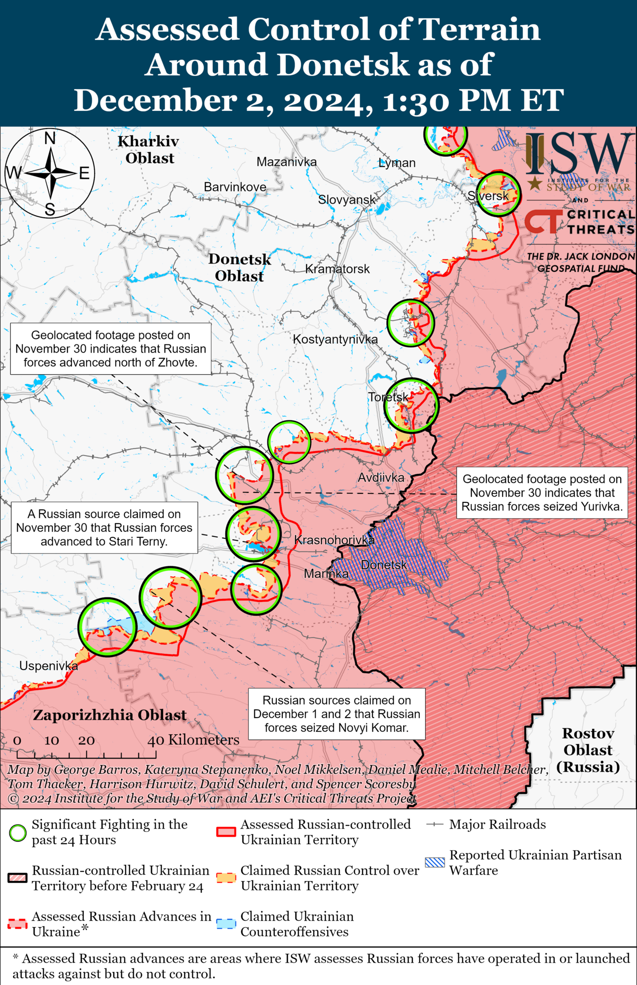 Карта бойових дій на Донеччині