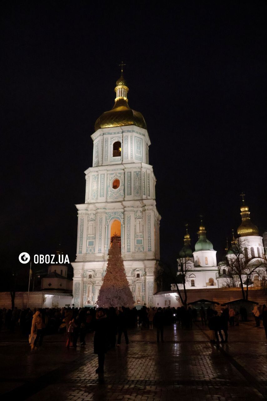 В Киеве на Софийской площади торжественно зажгли главную новогоднюю елку Украины. Фото и видео