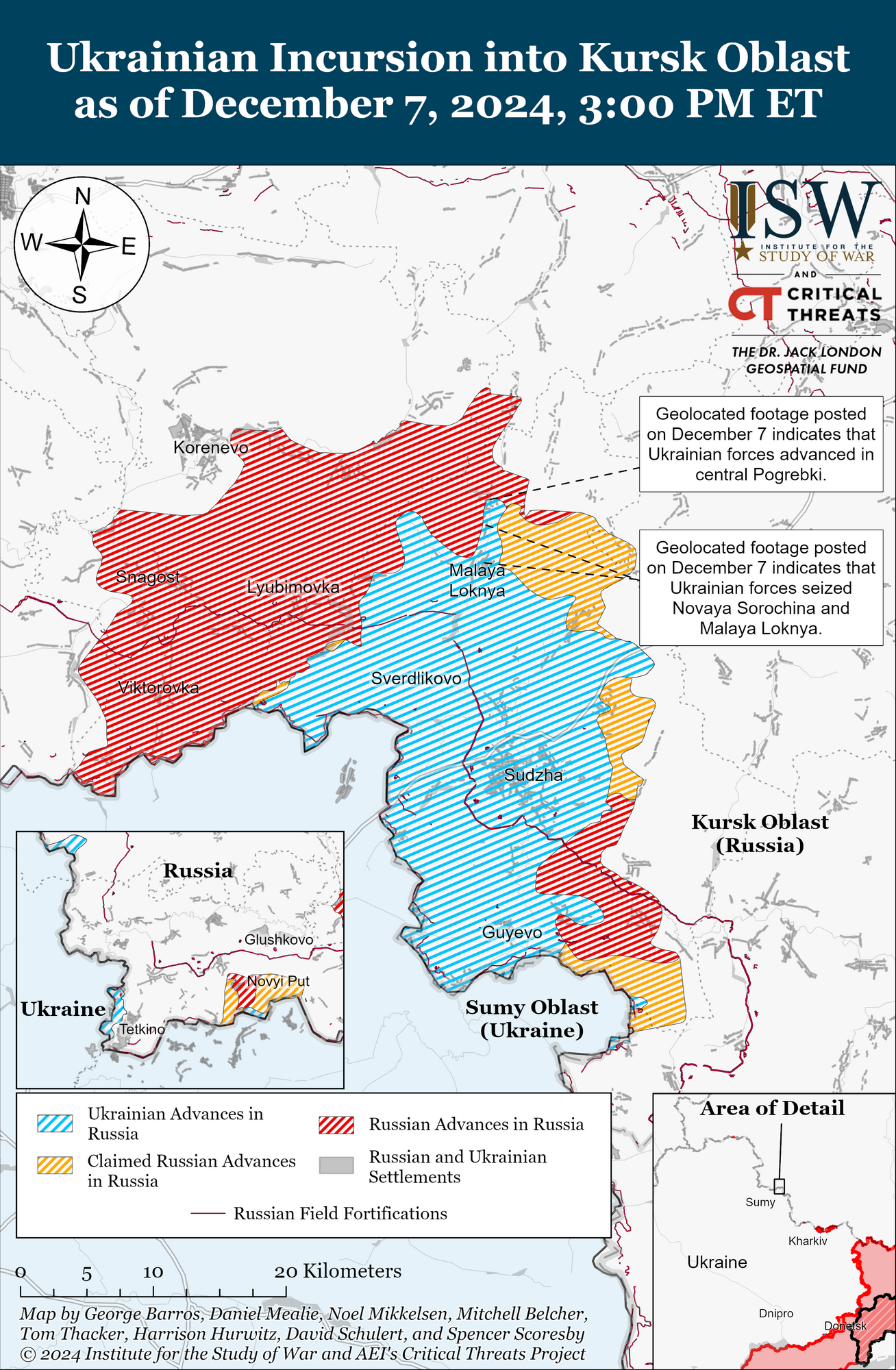 ISW: ВСУ продвинулись в Курской области на фоне второй фазы контрнаступления РФ. Карта