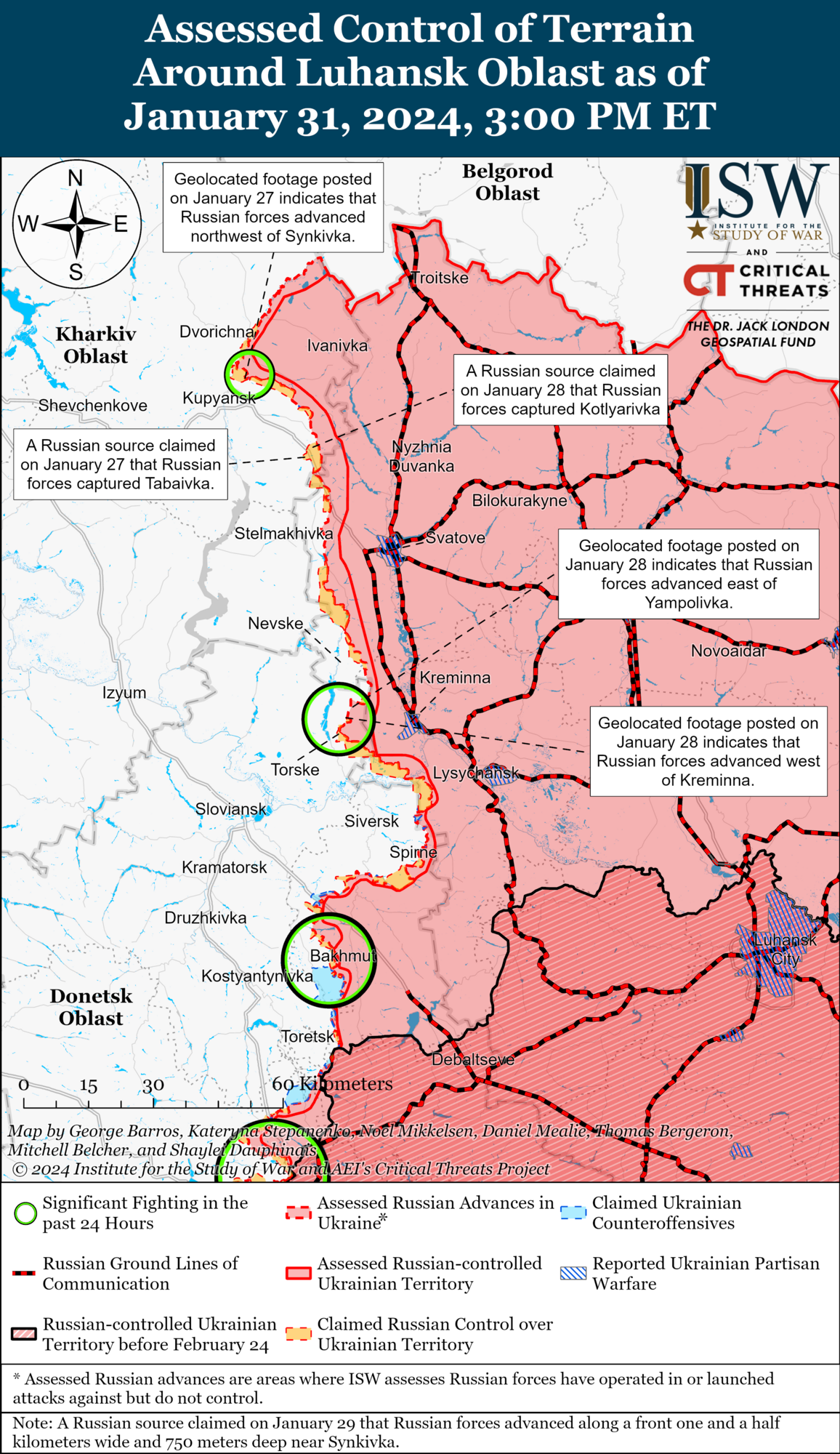 Харьковская и Луганская области. Карта боев