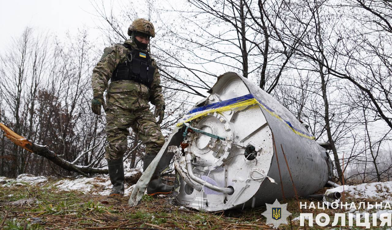 На Львівщині знешкодили російську ракету, збиту під час обстрілу 7 лютого. Фото