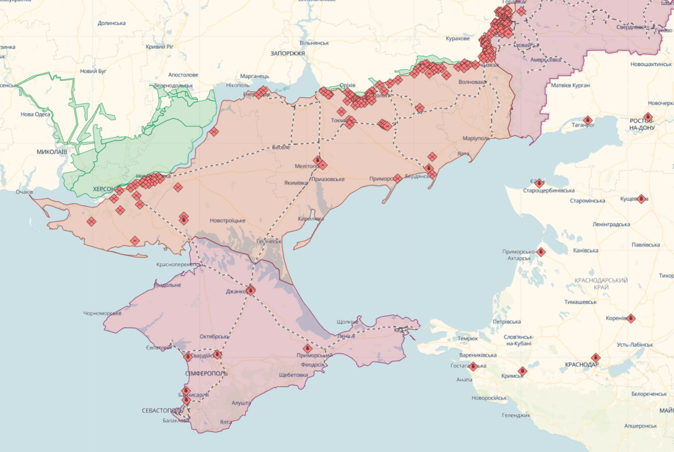 Оперативна обстановка на сході та півдні України залишається складною: відбулося 95 бойових зіткнень – Генштаб