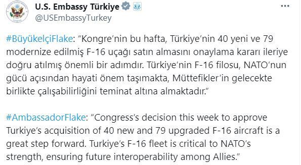Конгрес США погодив продаж Туреччині 40 літаків F-16: що відбувається