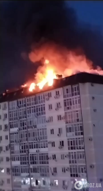 Пожар в многоэтажке в России