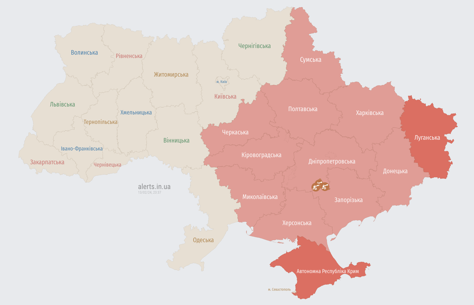 У більшій частині України повітряна тривога: є загроза балістики
