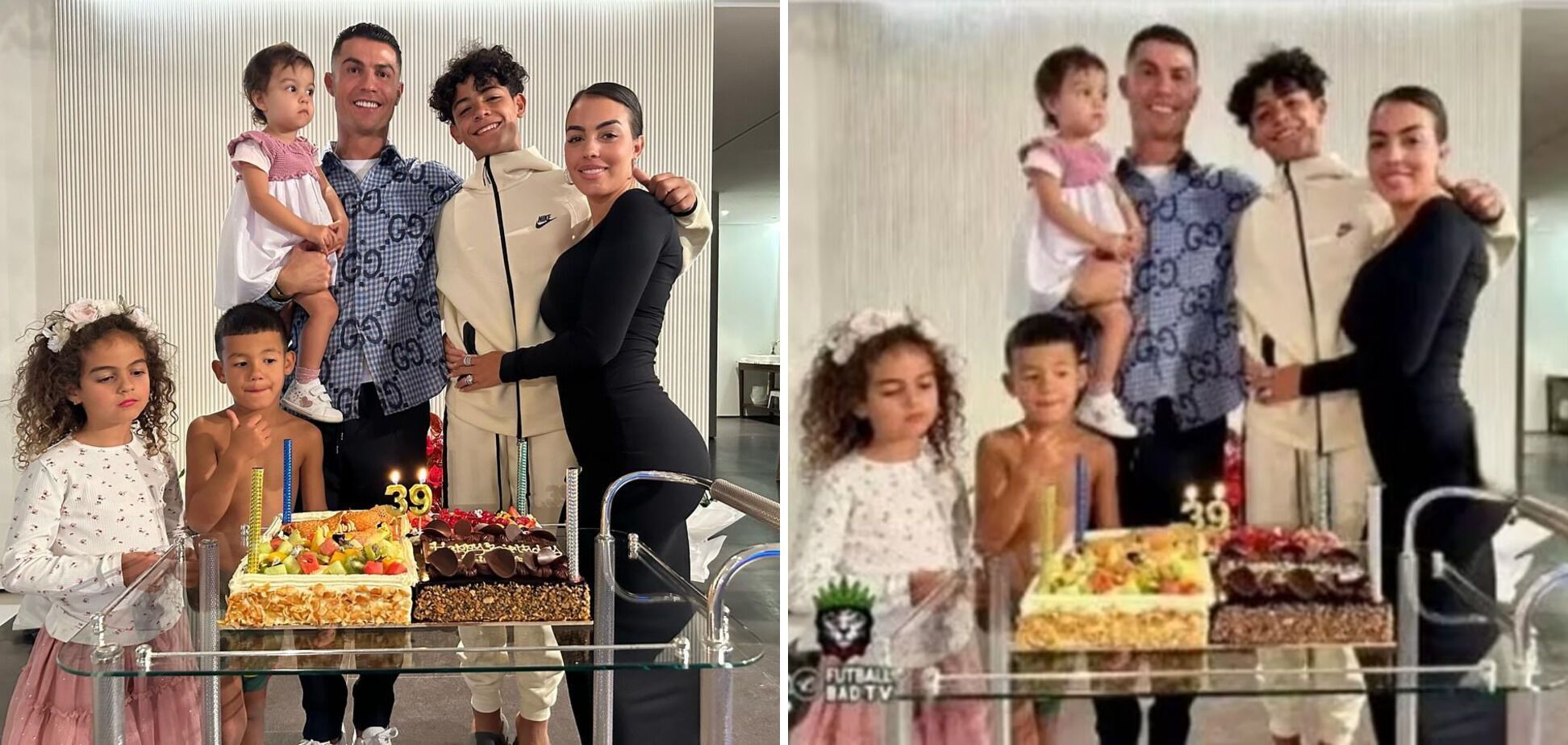 Іранська газета "відрізала" пишні сідниці нареченої Кріштіану Роналду на сімейній світлині. Фото до і після