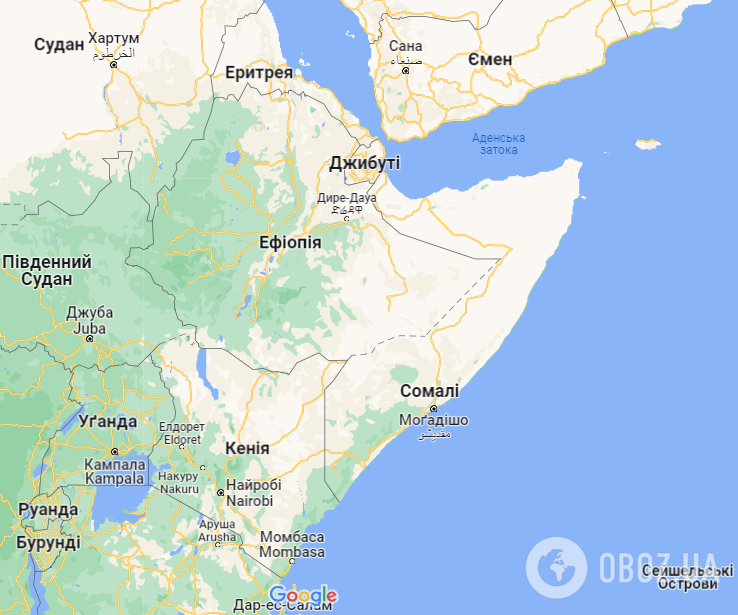 Сомалі на карті