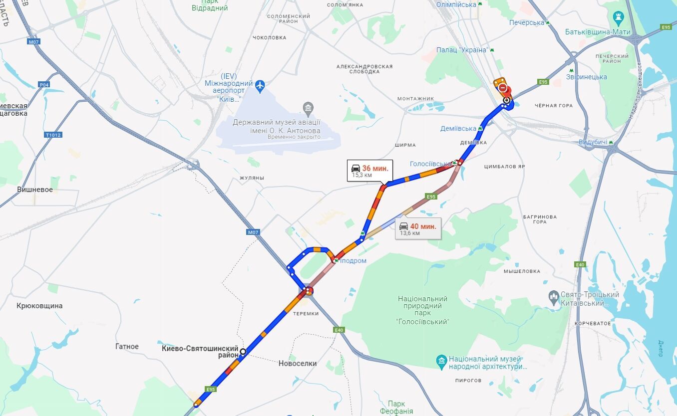 Киев сковали пробки: где затруднено движение авто. Карта