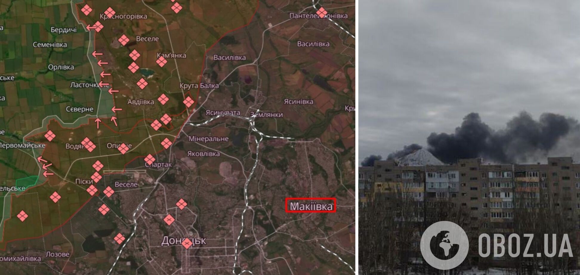 В оккупированной Макеевке прогремели взрывы: есть прилет в нефтебазу врага, поднялся столб черного дыма. Фото и видео