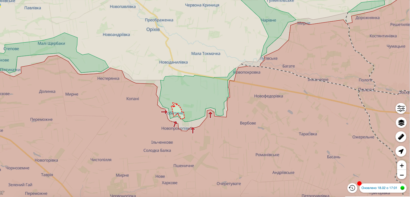 Війська РФ почали наступ на Роботине на Запорізькому напрямку: у DeepState уточнили ситуацію. Карта