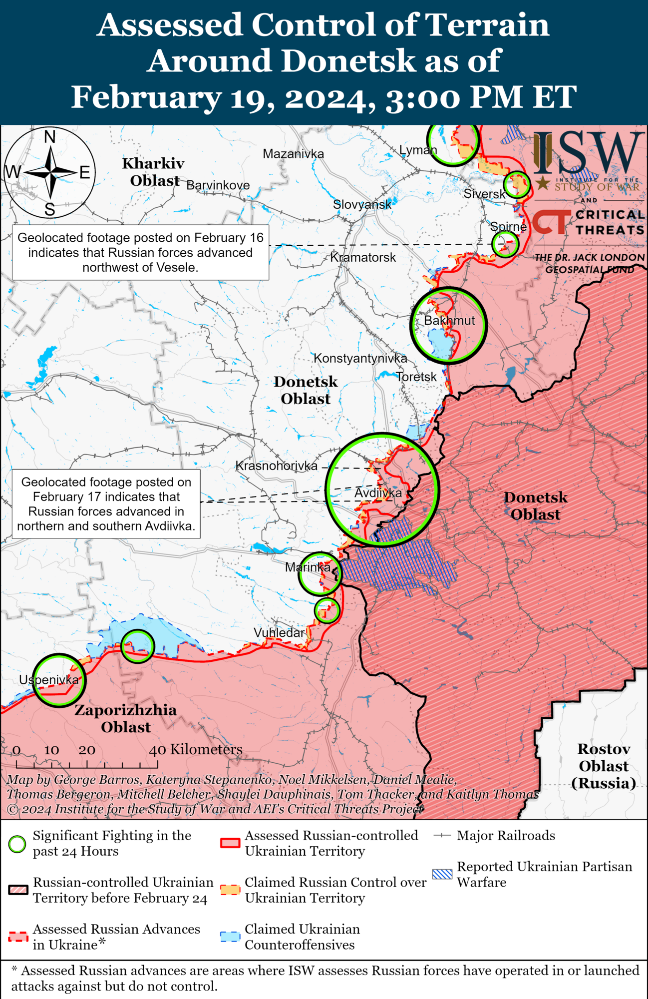 Війська РФ незначно просунулися біля Бахмута й Мар'їнки, тривають бої: в ISW оцінили ситуацію на фронті. Карта