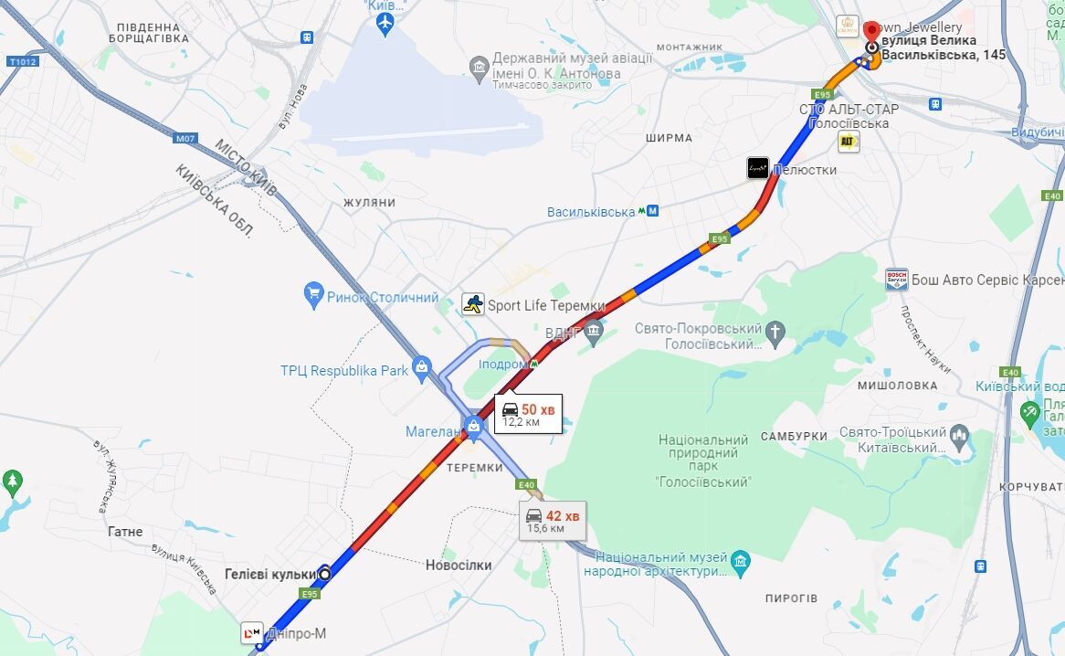 В Киеве утром возникло несколько крупных пробок: где затруднено движение авто. Карта