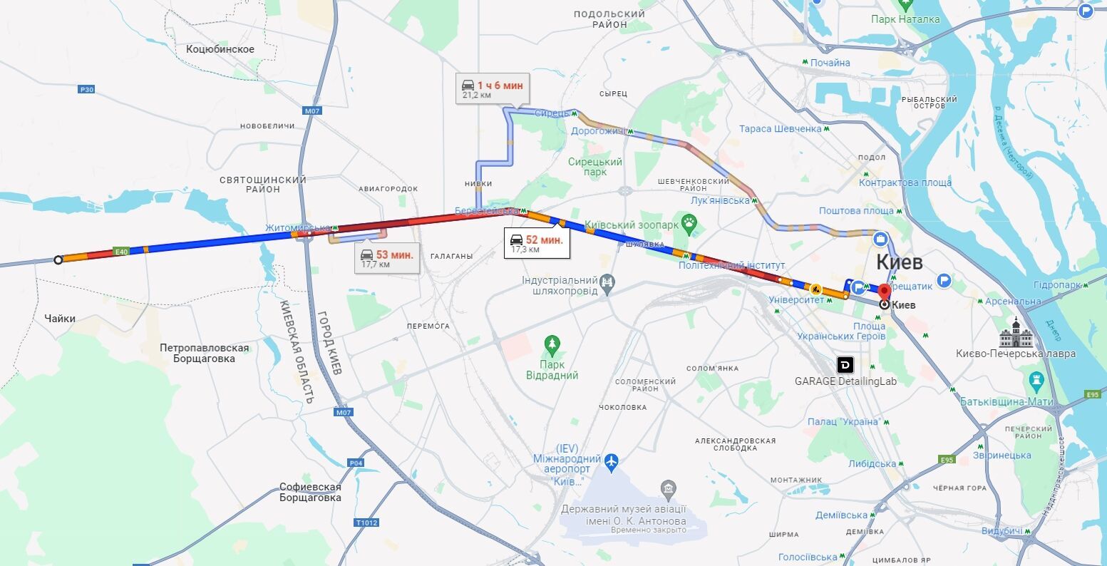 В Киеве утром возникло несколько крупных пробок: где затруднено движение авто. Карта