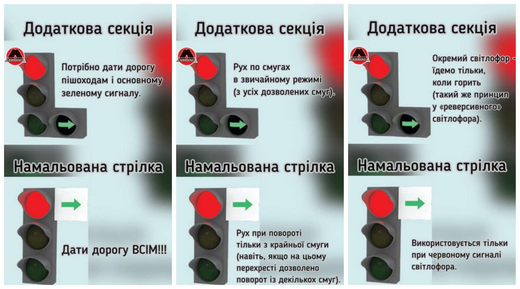 У чому різниця між додатковою секцією і намальованою стрілкою: правила ПДР