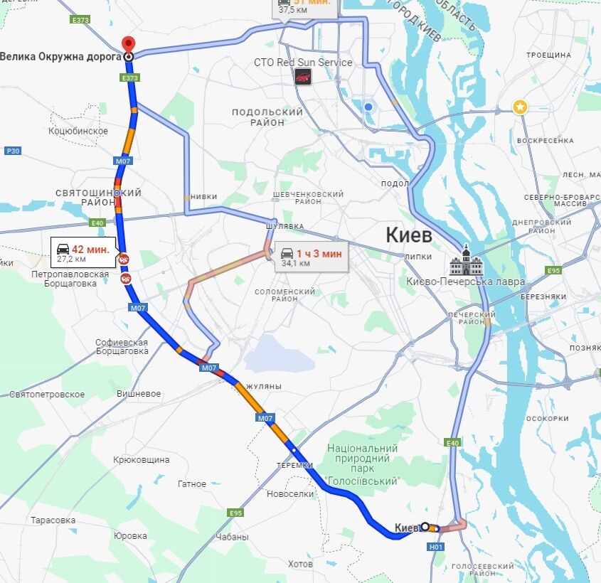 В Киеве утренние пробки осложнили движение транспорта: где "тянутся" машины. Карта