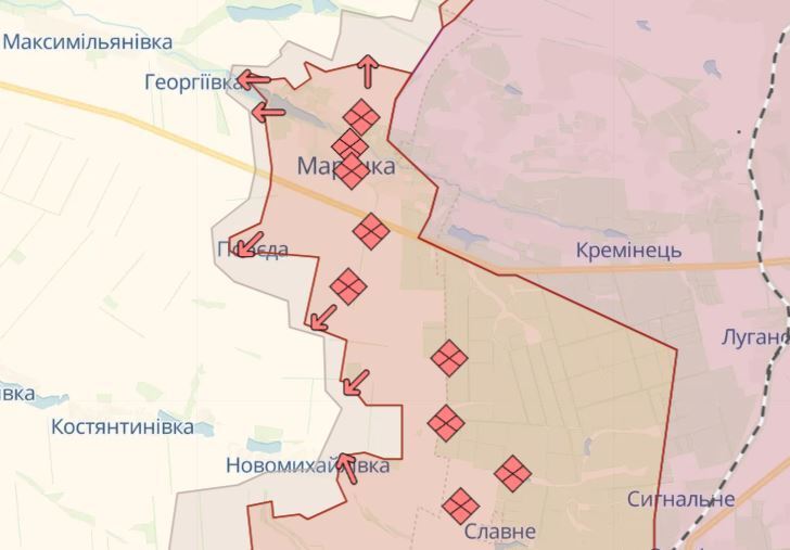 Під Мар’їнкою відбили 31 атаку військ РФ, уражено засоби ППО і наземну станцію управління окупантів – Генштаб
