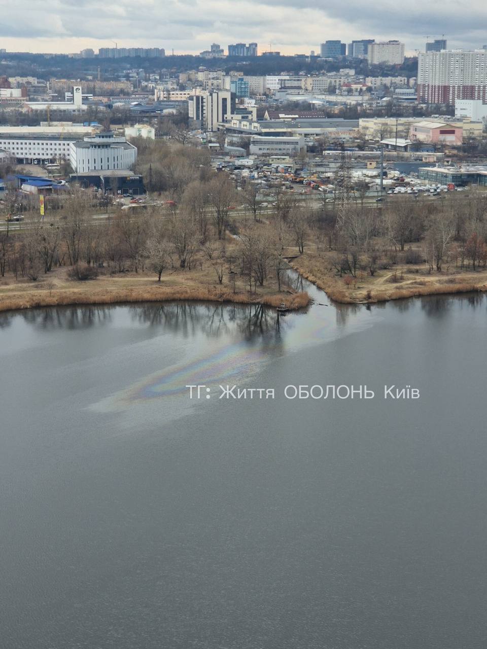 У Києві невідомі злили нафтопродукти в озеро на Оболоні. Фото і подробиці