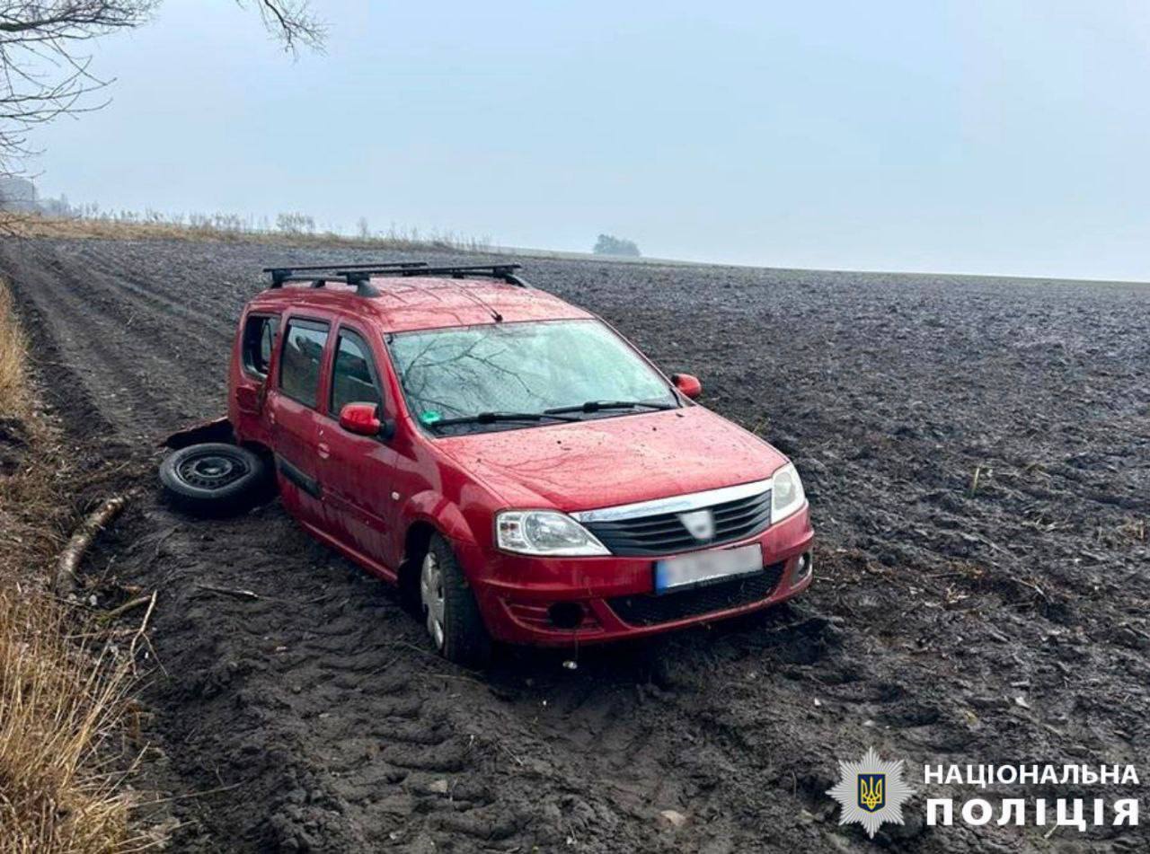 На Киевщине легковушка на скорости съехала в кювет и протаранила дерево: есть пострадавшая. Фото