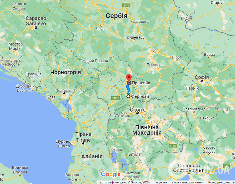 ДТП произошло на трассе Феризай – Приштина