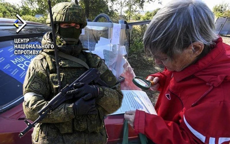На окупованій території Запорізької області загарбники змушують людей голосувати