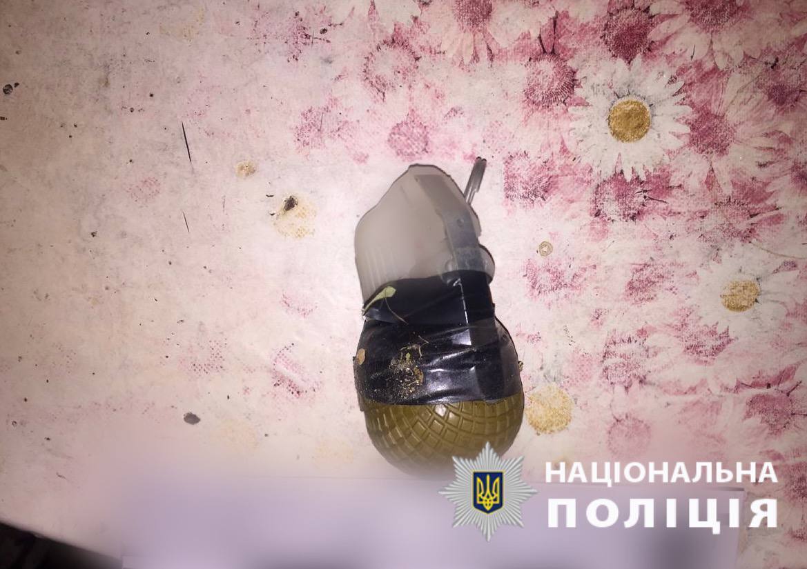 На Київщині затримали чоловіка, який погрожував сину бойовою гранатою. Фото